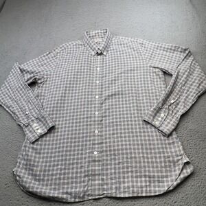 Turnbull & Asser Shirt Men XL Blue Plaid Check England Button Informalist Luxury